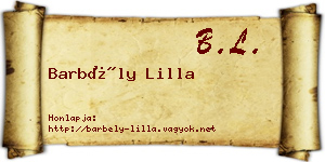 Barbély Lilla névjegykártya